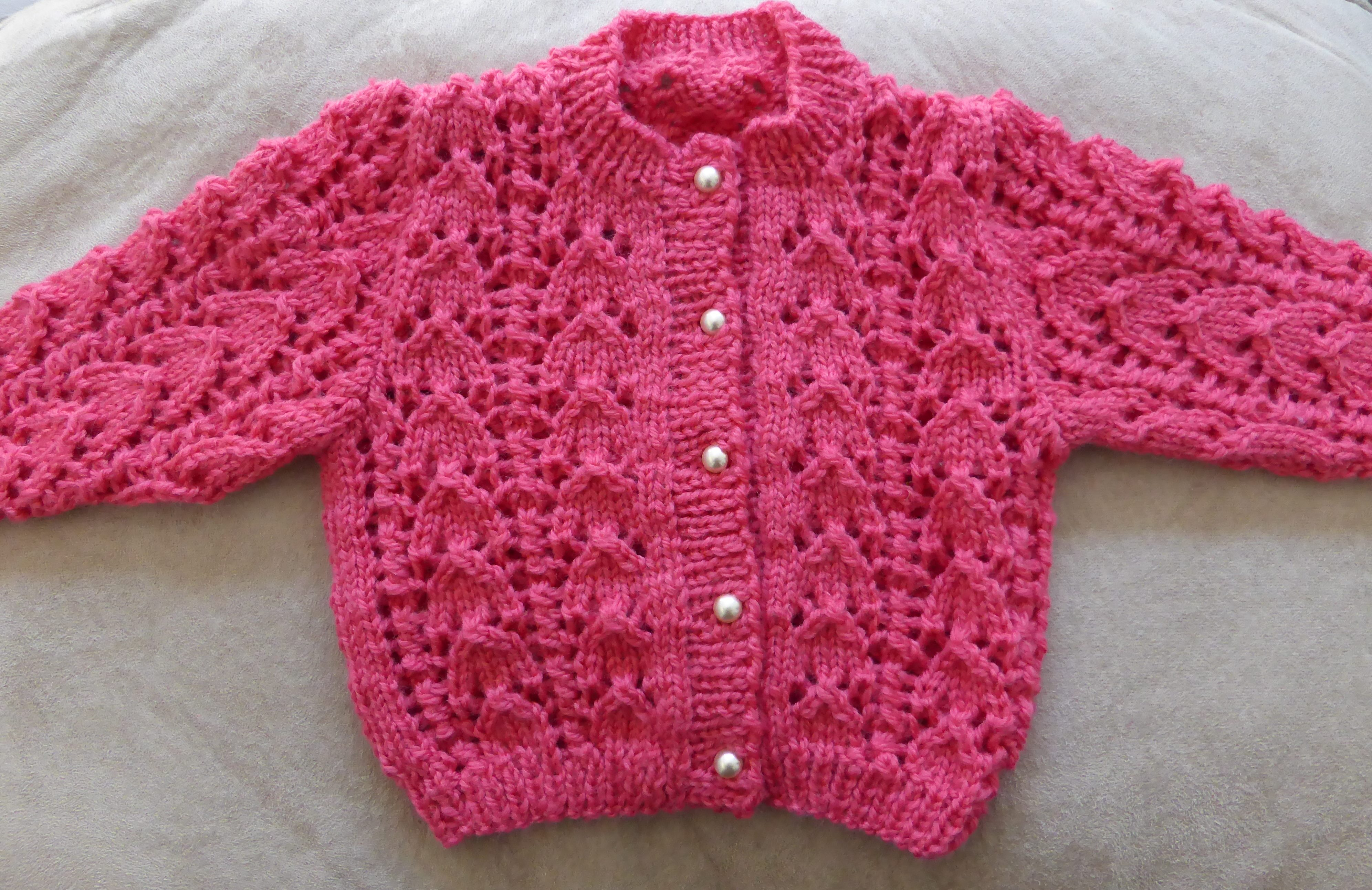 8 Ply Wool Knitting Patterns Babies 8ply Lacy Jacket Pdf Knitting Pattern Jasmine