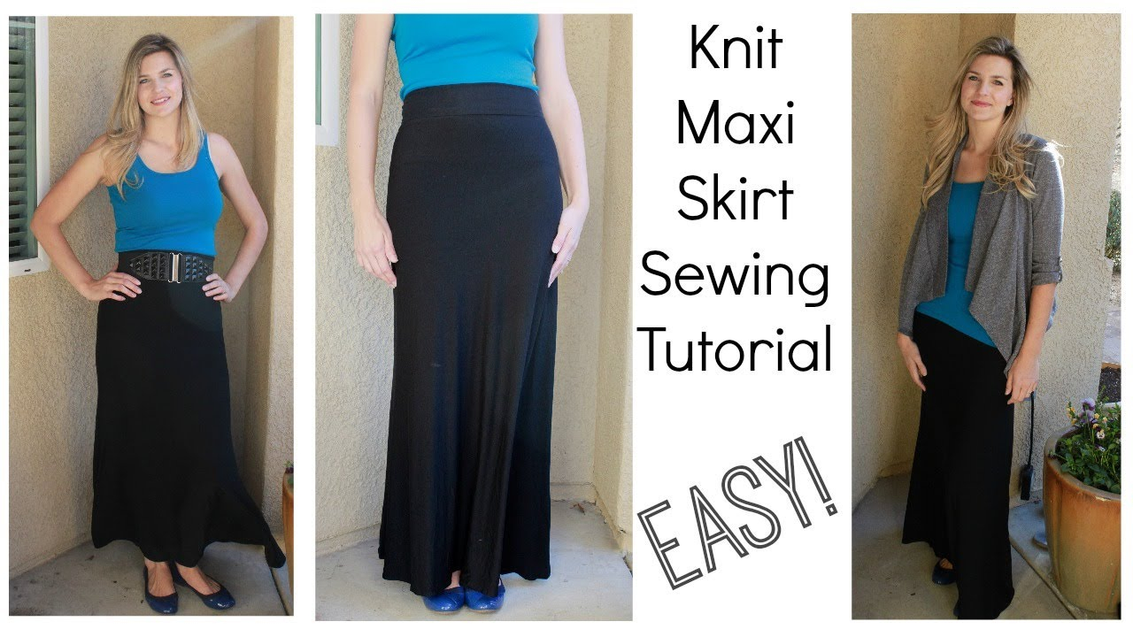 Jersey Knit Skirt Pattern Maxi Skirt Diy Tutorial Using Knits