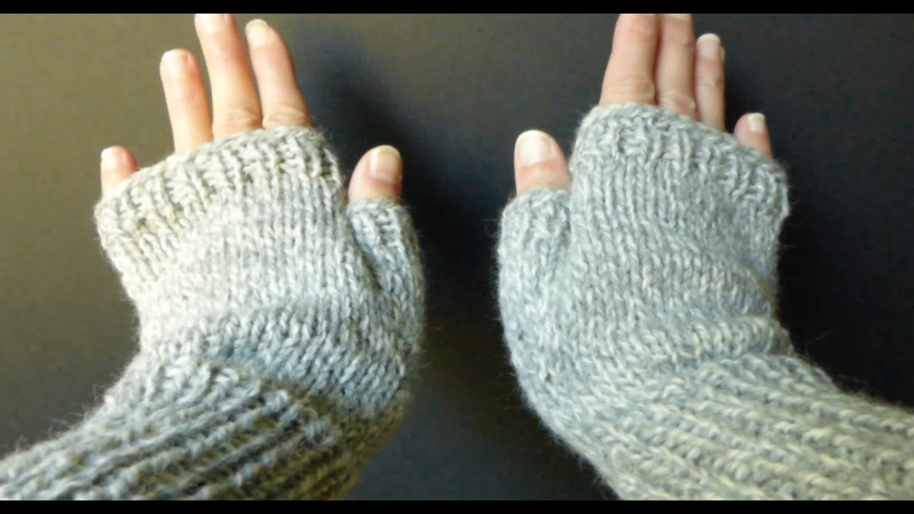 Mens Fingerless Gloves Knit Pattern Easy Simple Basic Fingerless Gloves Adult Smmed Size 4 Advanced Beginner
