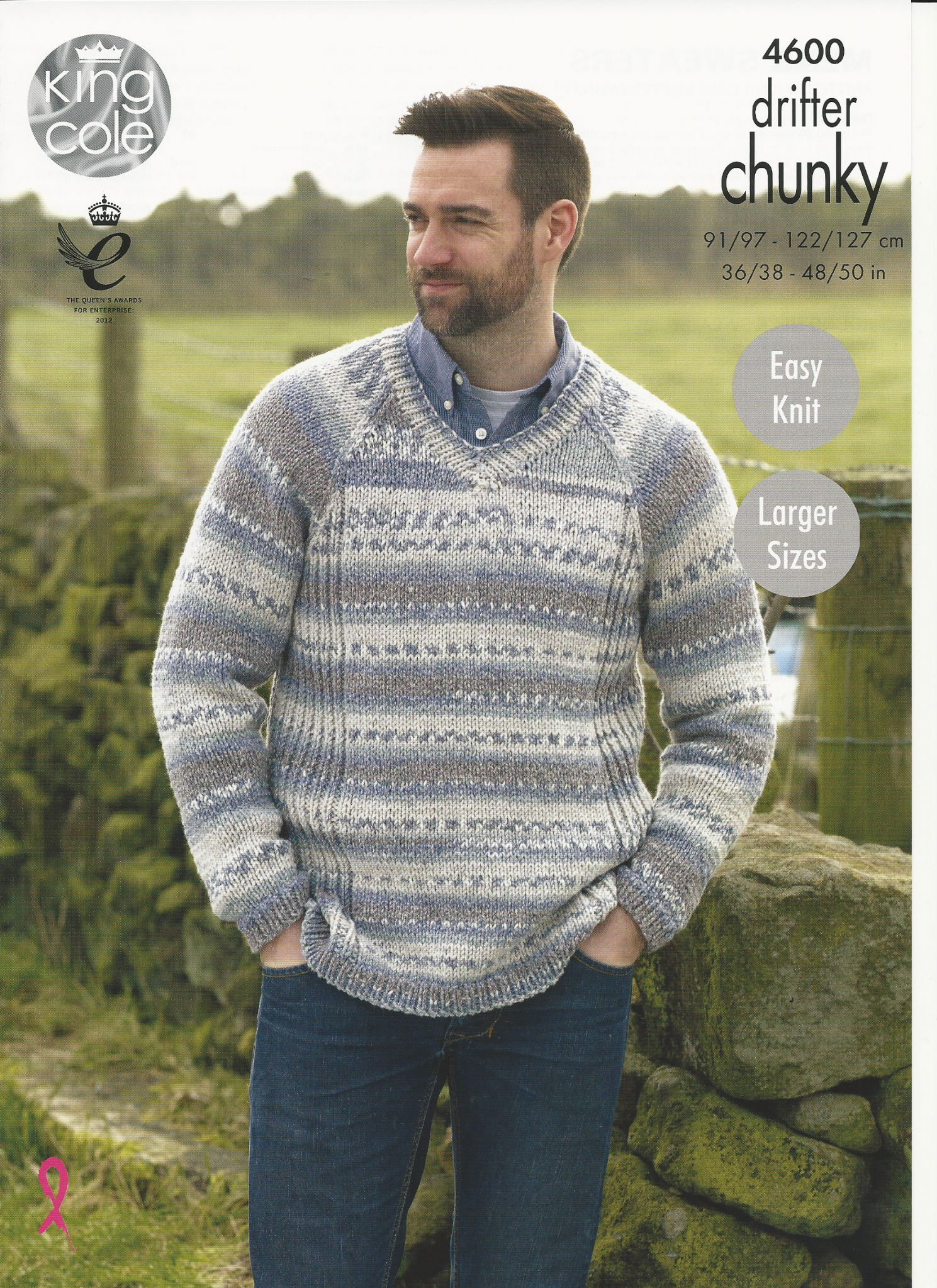 Mens Knit Patterns King Cole Mens Sweaters Knitting Pattern In Drifter Chunky 4600