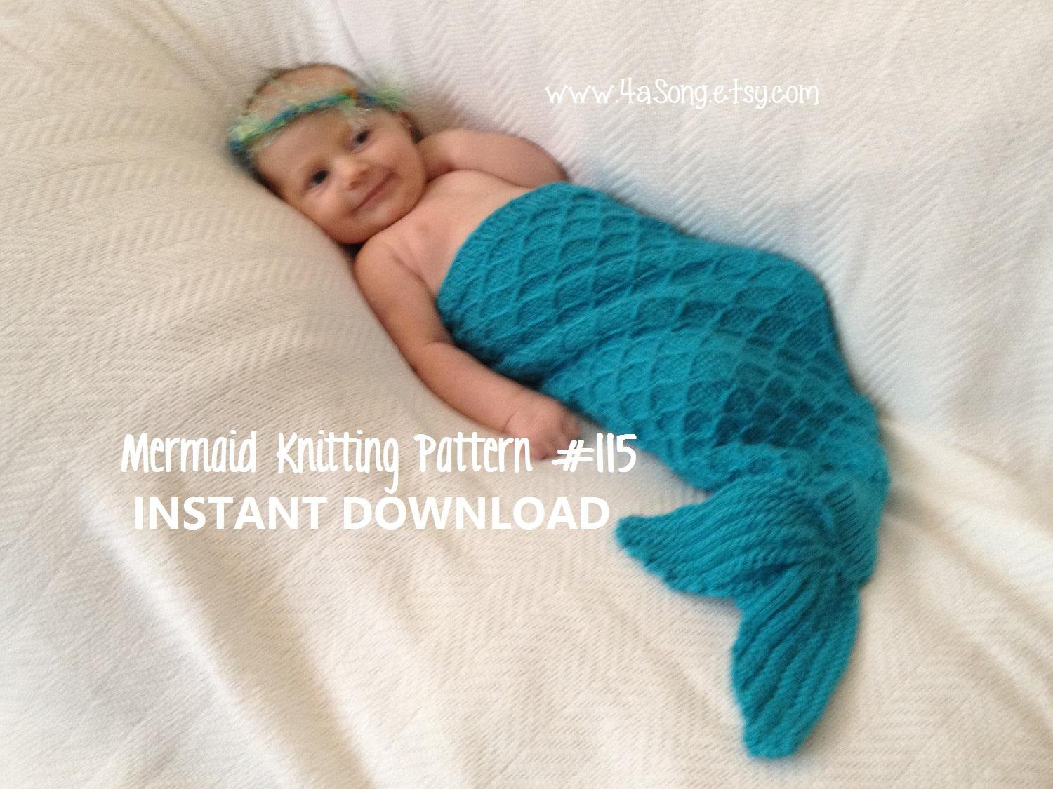 Mermaid Cocoon Knitting Pattern Mermaid Tail Cocoon Knitting Pattern Charming Newborn Photo Prop Pdf Number 115 Instant Download 45000 Patterns Sold