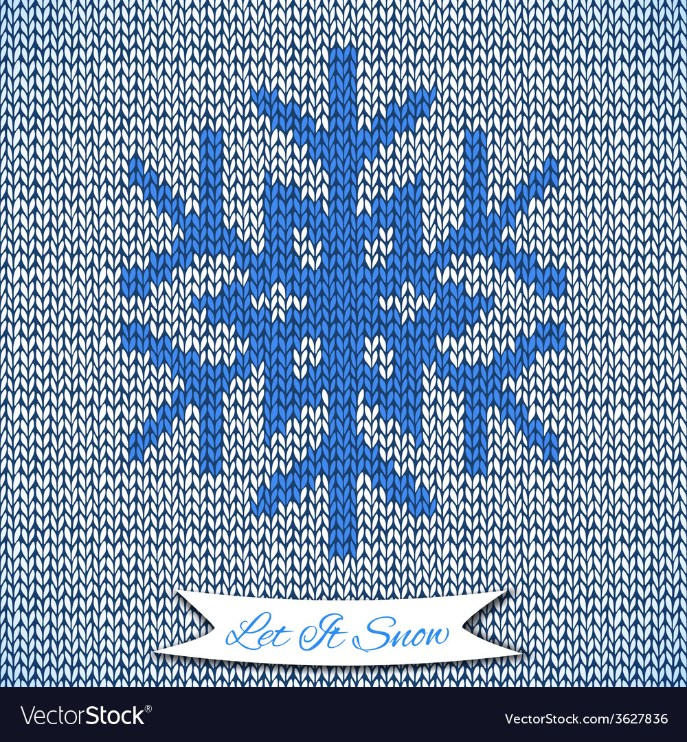 Snowflake Pattern Knitting Seamless Pattern With Knitted Snowflake