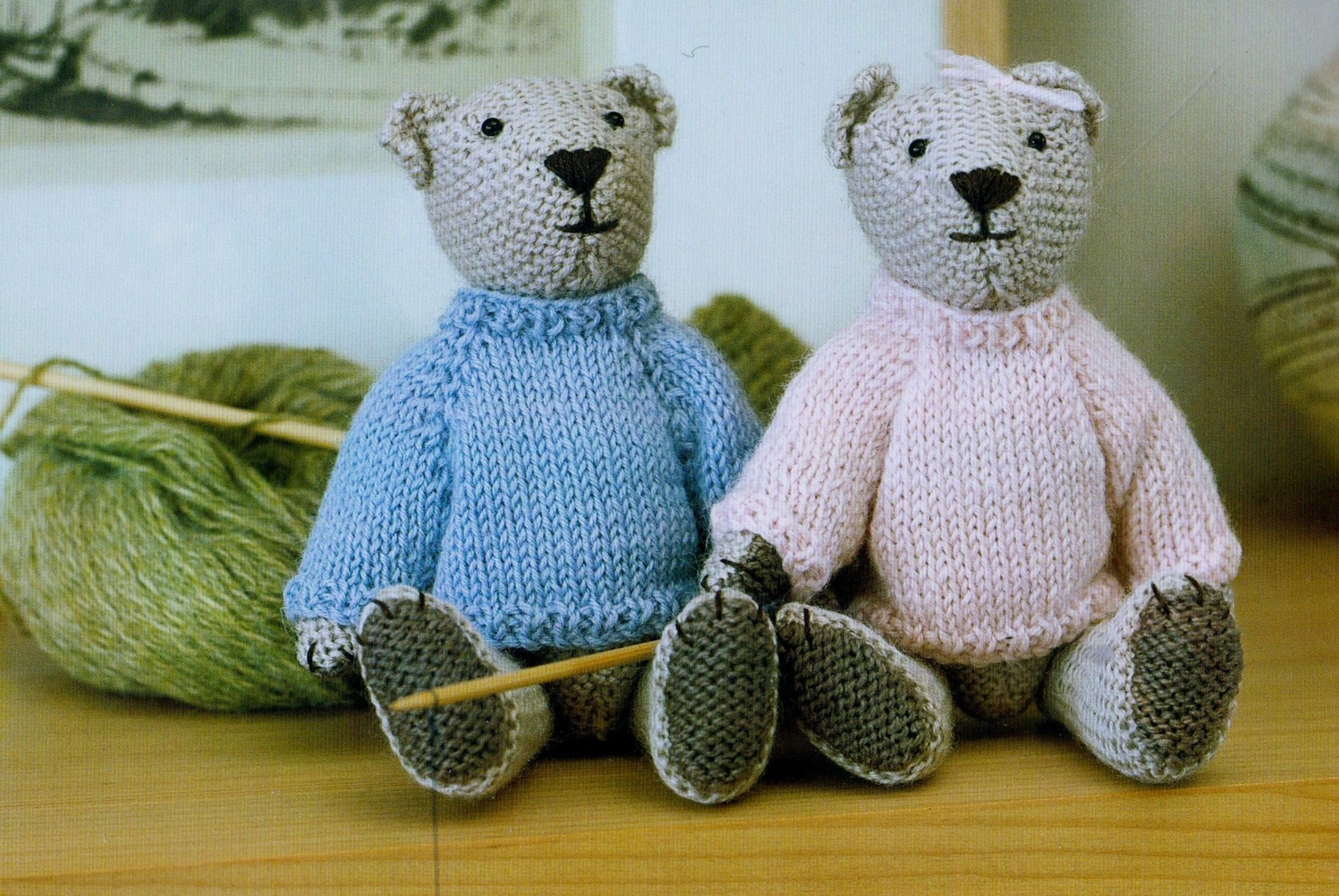 8 Ply Wool Knitting Patterns Original Girl Boy Teddy Bear Knitting Pattern 7 8 In 4 Ply Yarn