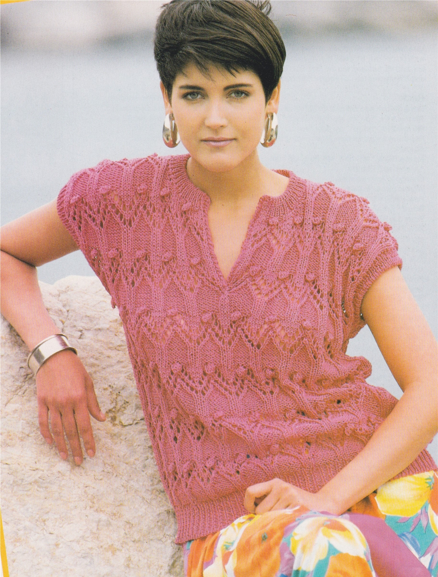 8 Ply Wool Knitting Patterns Womens Lacy Sweater Top Knitting Pattern Pdf Ladies 30 32 And