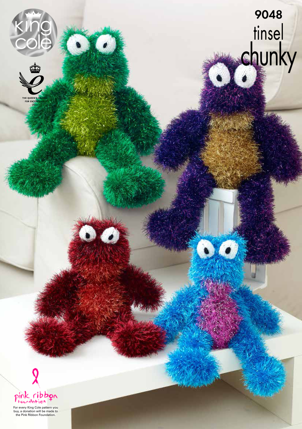 Animal Knitting Patterns Details About Tinsel Chunky Knitting Pattern Small Or Large Frog Animal Toy King Cole 9048