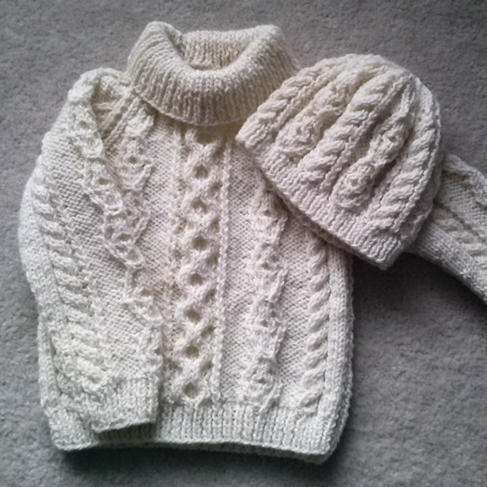 Aran Jumper Knitting Patterns Donal Childs Aran Sweater And Hat Knitting Pattern