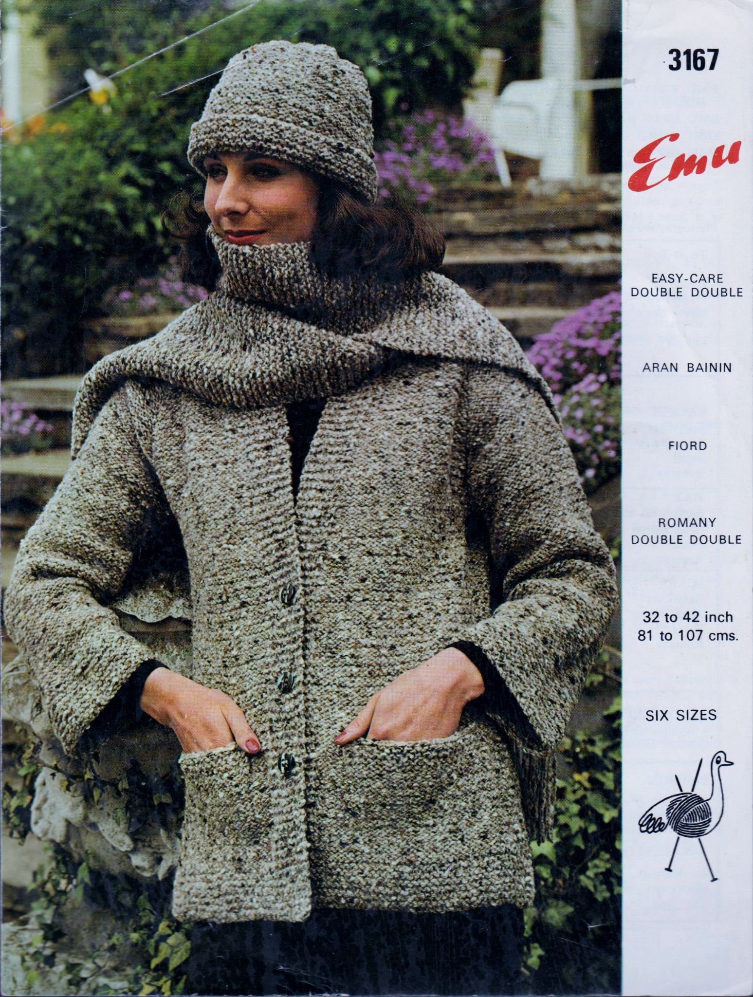 Aran Knit Cardigan Pattern Original Vintage Aran Knitting Pattern Emu 3167 Ladies Easy Aran Cardigan Jacket Scarf Hat 32 42
