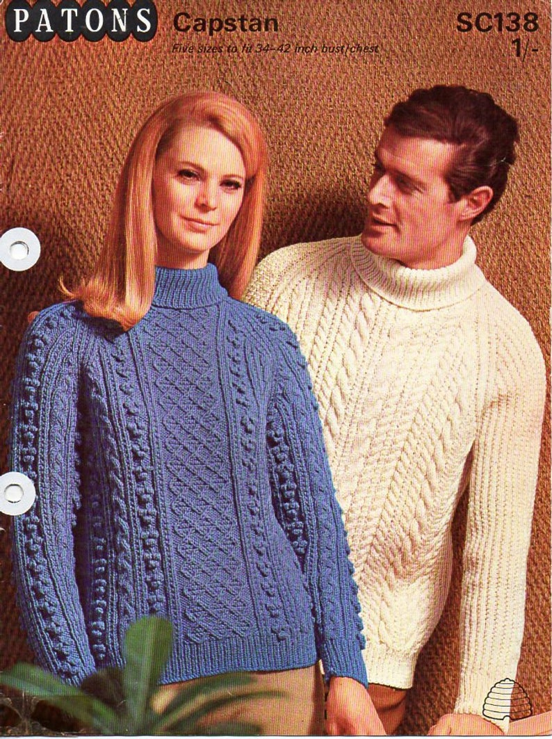 Aran Knit Cardigan Pattern Womens Mens Aran Sweater Knitting Pattern Pdf Ladies Cable Jumper Polo Neck Roll Neck 34 42 Aran Worsted 10ply Instant Download