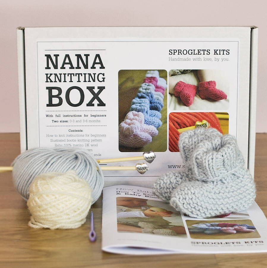 Babies Booties Knitting Pattern Nana Ba Booties Knitting Kit
