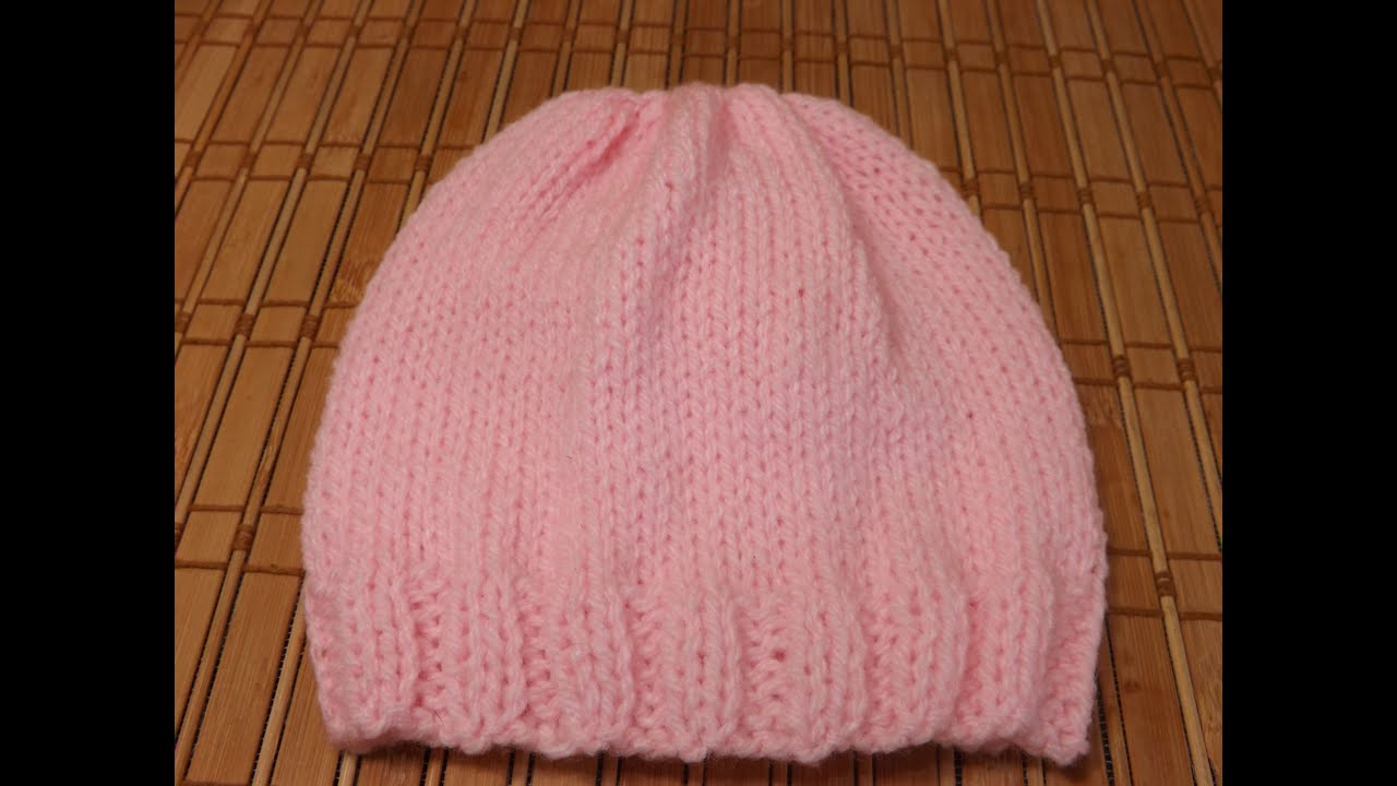 Baby Beanie Hat Knitting Pattern How To Knit A Newborn Bas Hat For Beginners