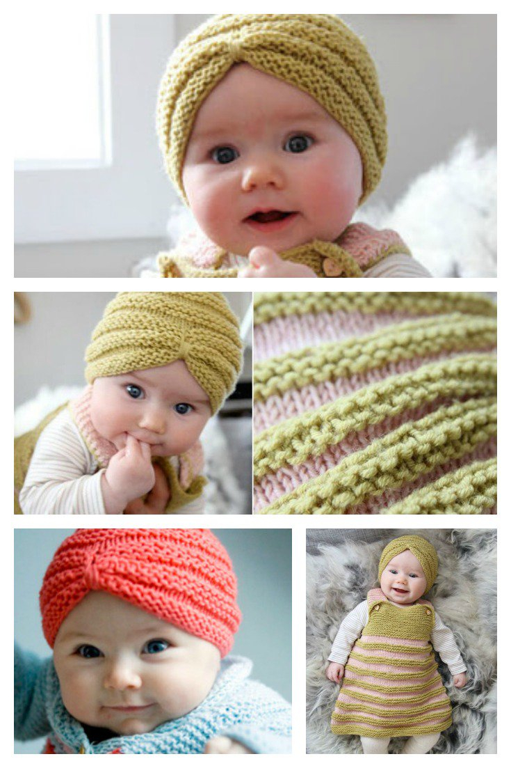 Baby Beanie Hat Knitting Pattern Knit Ba Turban Hat With Free Pattern