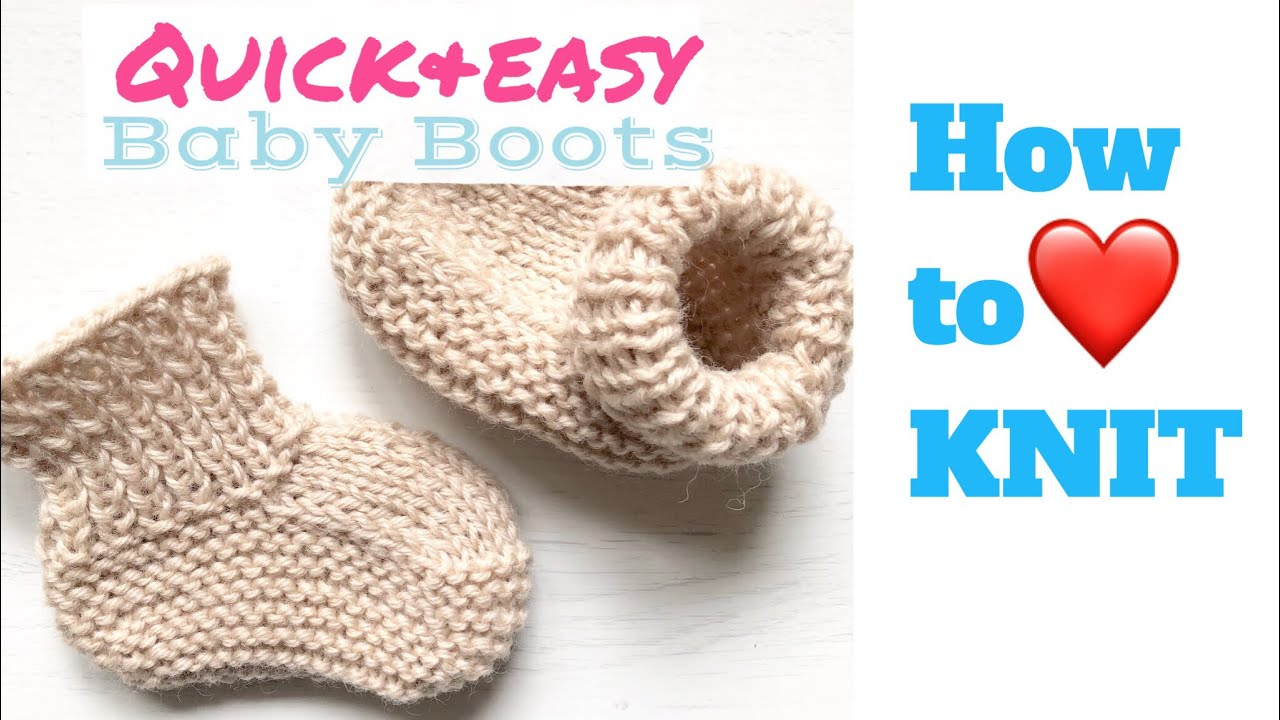 Baby Booties Pattern Knit Quick And Easy Ba Boots How To Knit Teomakes
