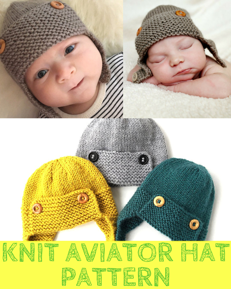 Baby Boy Hat Knitting Pattern Boys Knit Aviator Hat Pattern 6 Sizes Newborn To 5yr Olds Knitting