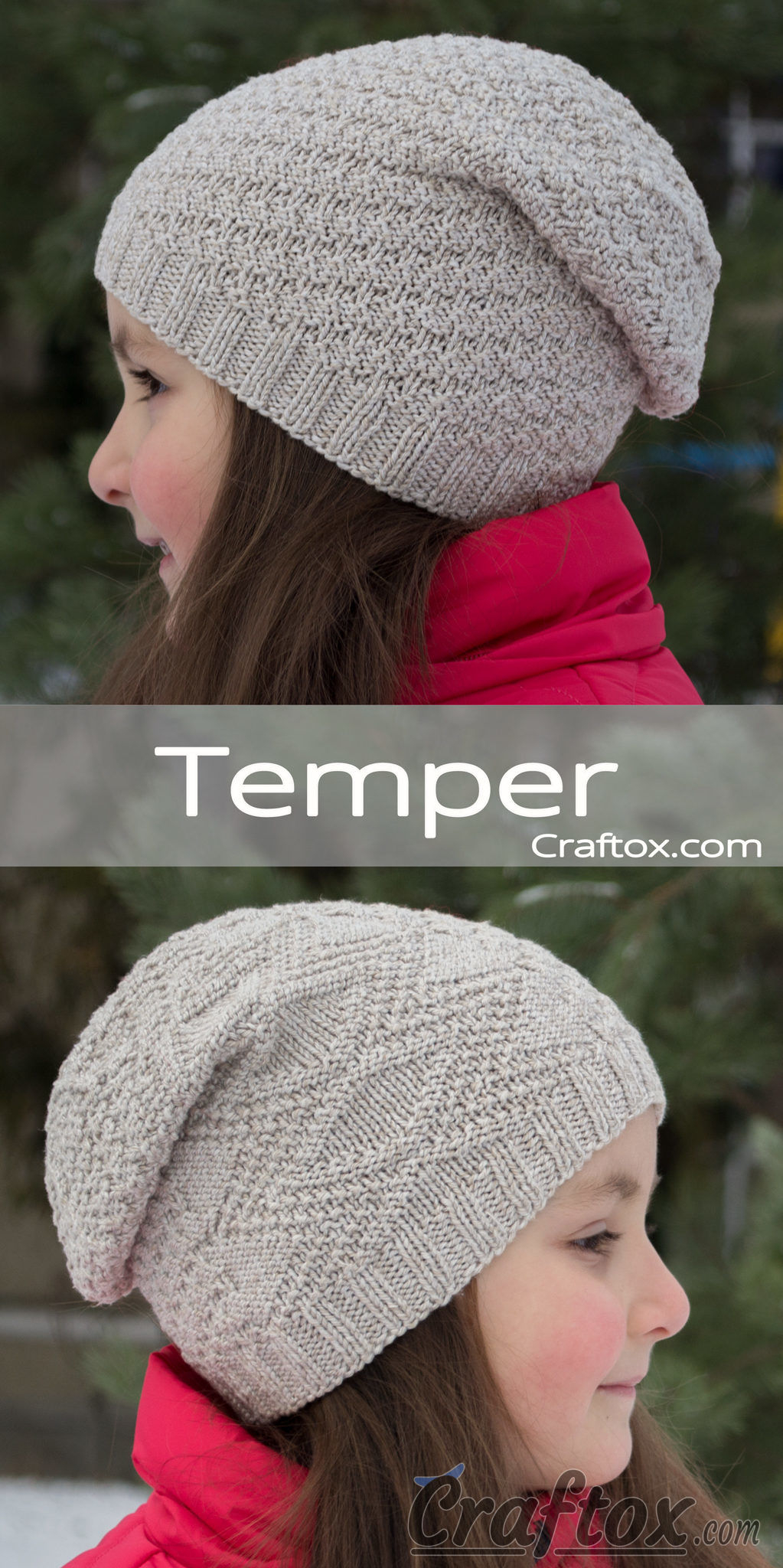 Baby Boy Hat Knitting Pattern Childs Slouchy Beanie Hat Temper Free Knitting Pattern For