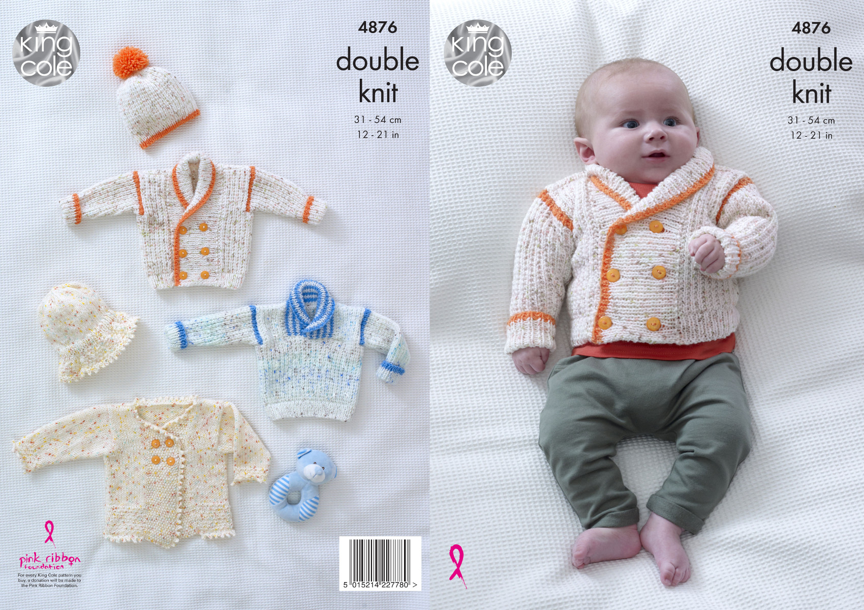 Baby Boy Hat Knitting Pattern Details About Ba Double Knitting Pattern Boys Or Girls Jacket Jumper Hat King Cole Dk 4876