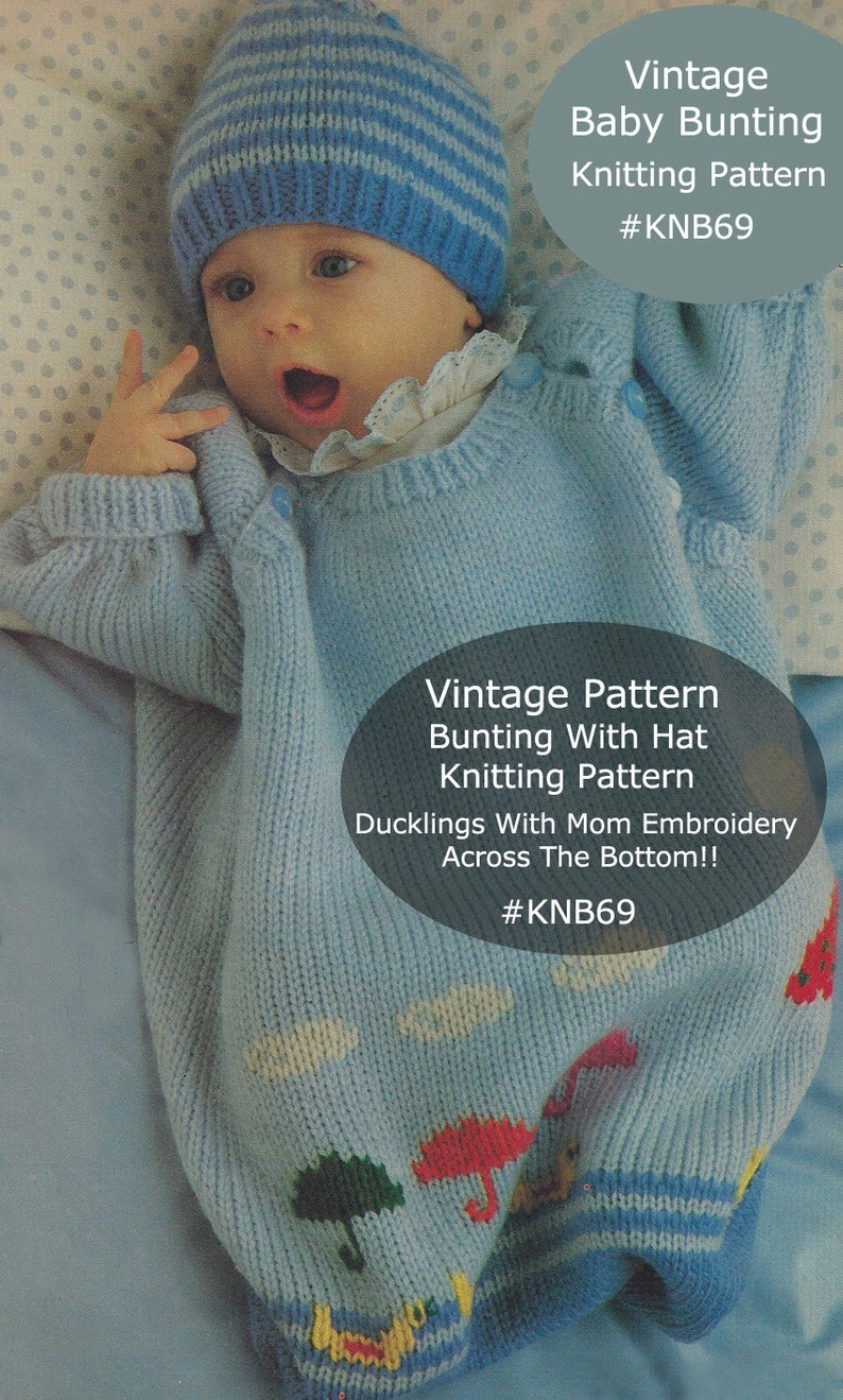Baby Bunting Bag Knitting Pattern Bunting Ba Bunting Bag Knitting Pattern Adorable Knitting Pattern Dates 70s Knb69 Pdf Available Mailed Pattern