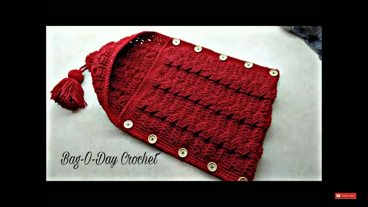 Baby Bunting Bag Knitting Pattern How To Crochet Cable Stitch Newborn Ba Bunting Cocoon Bag O Day Crochet Tutorial 283