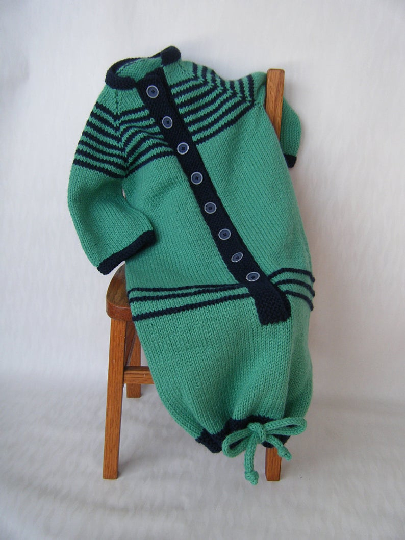 Baby Bunting Bag Knitting Pattern Knitting Pattern Pdf Ba Bunting Sleep Sack Drawstring Bottom Seat Belt Openings And Button Front
