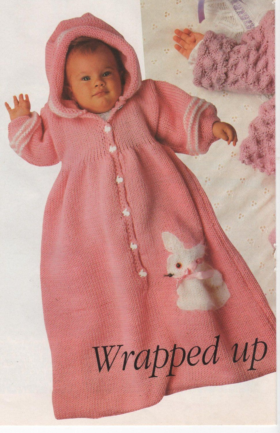 Baby Bunting Bag Knitting Pattern Vintage Chart Knitting Pattern To Make A Ba Buntingromping Or Sleeping Baghood Bunny Rabbit Mo
