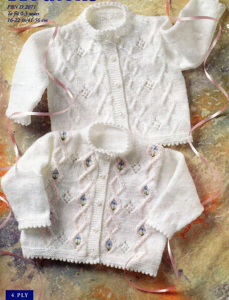 Baby Coat Knitting Pattern Ba Cardigan Knitting Pattern Embroidered Flowers Ply Patterns