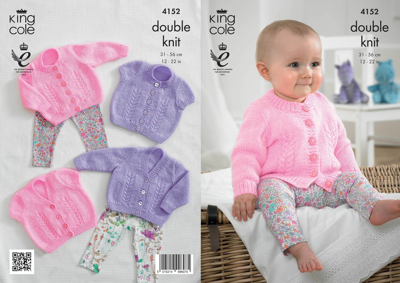Baby Coat Knitting Pattern King Cole 4152 Knitting Pattern Ba Cardigans In King Cole Big Value Ba Dk