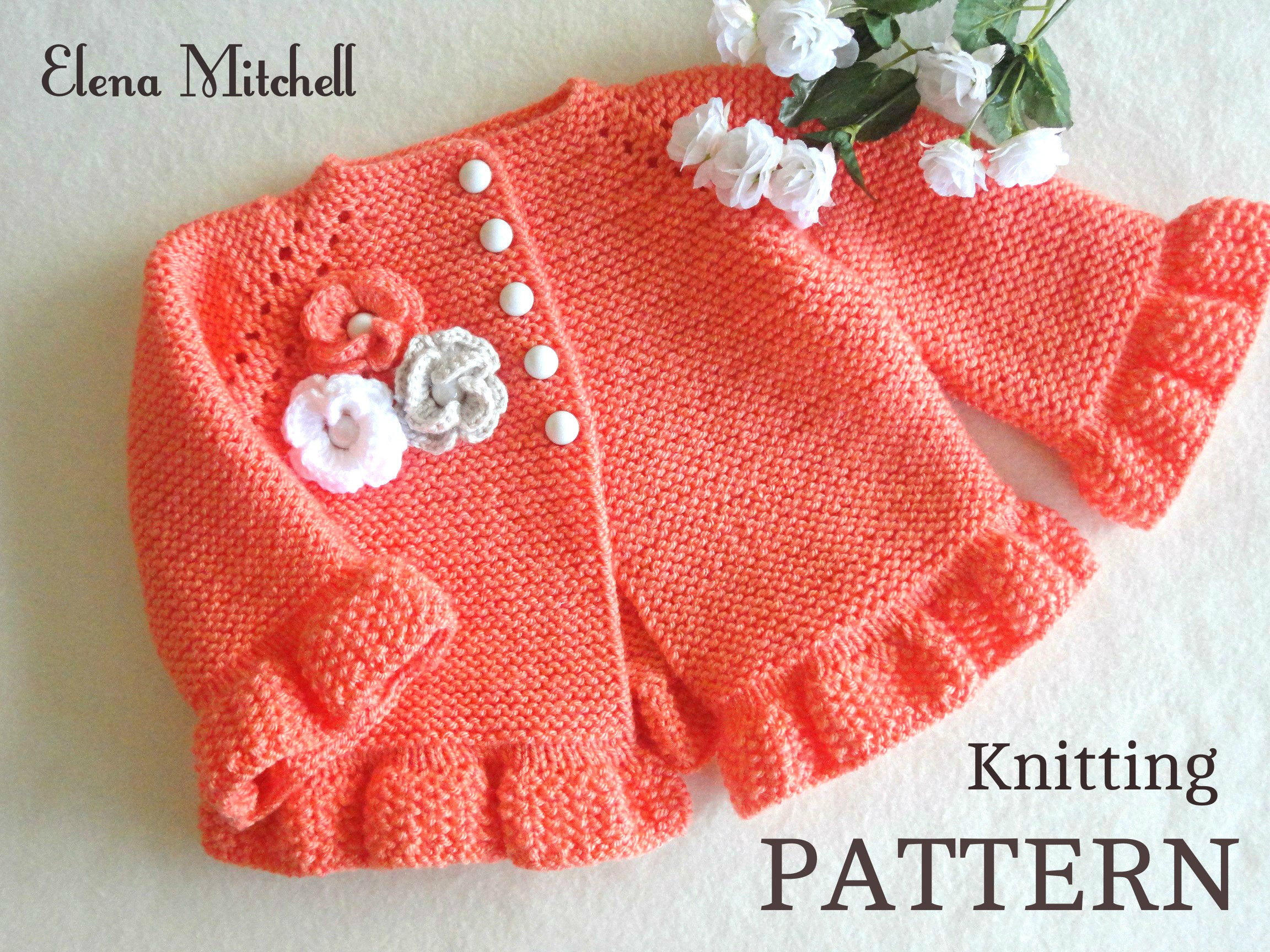 Baby Coat Knitting Pattern Knitting Pattern Ba Jacket Ba Cardigan Garter Stitch Knit Pattern Ba Girl Jacket Newborn Girl Coat Knitting Cardigan Ba Pattern