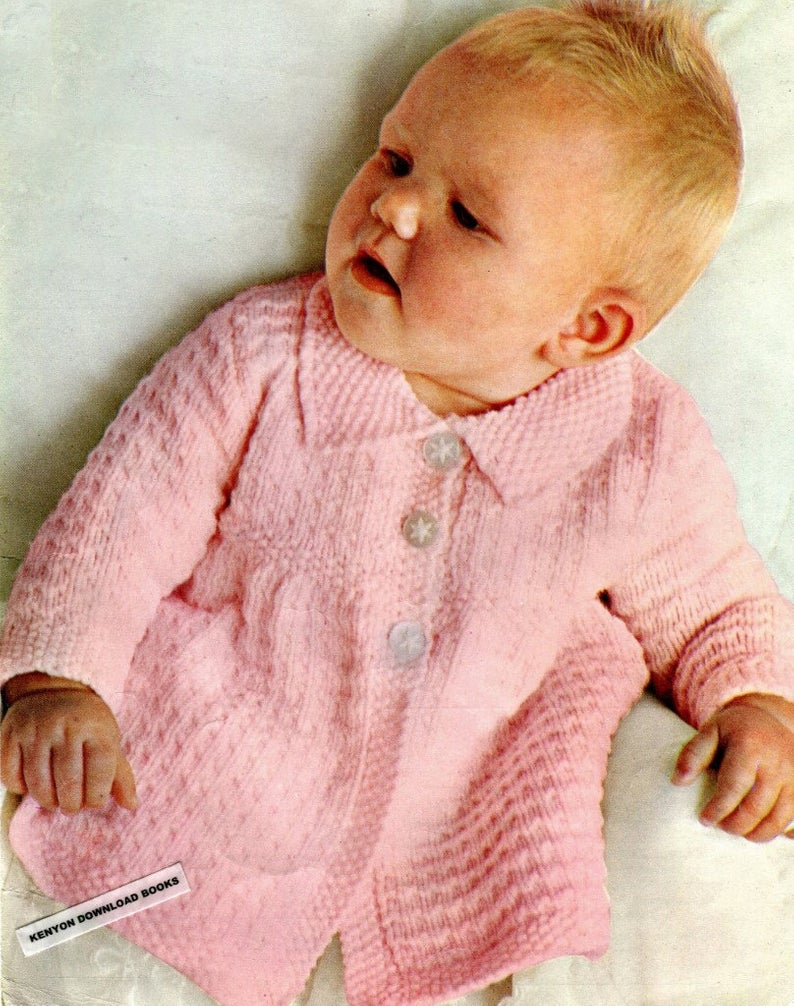 Baby Coat Knitting Pattern Pdf Bas Coat Knitting Pattern Sizes 6 Months To 2 Years Babies Toddlers Dk Vintage Sweater Coat Pdf Instant Download Kenyon 1262