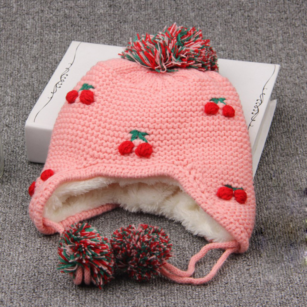 Baby Earflap Hat Knitting Pattern Generic Winter Ba Earflap Girl Boy Peach Children Hat Knit Hat