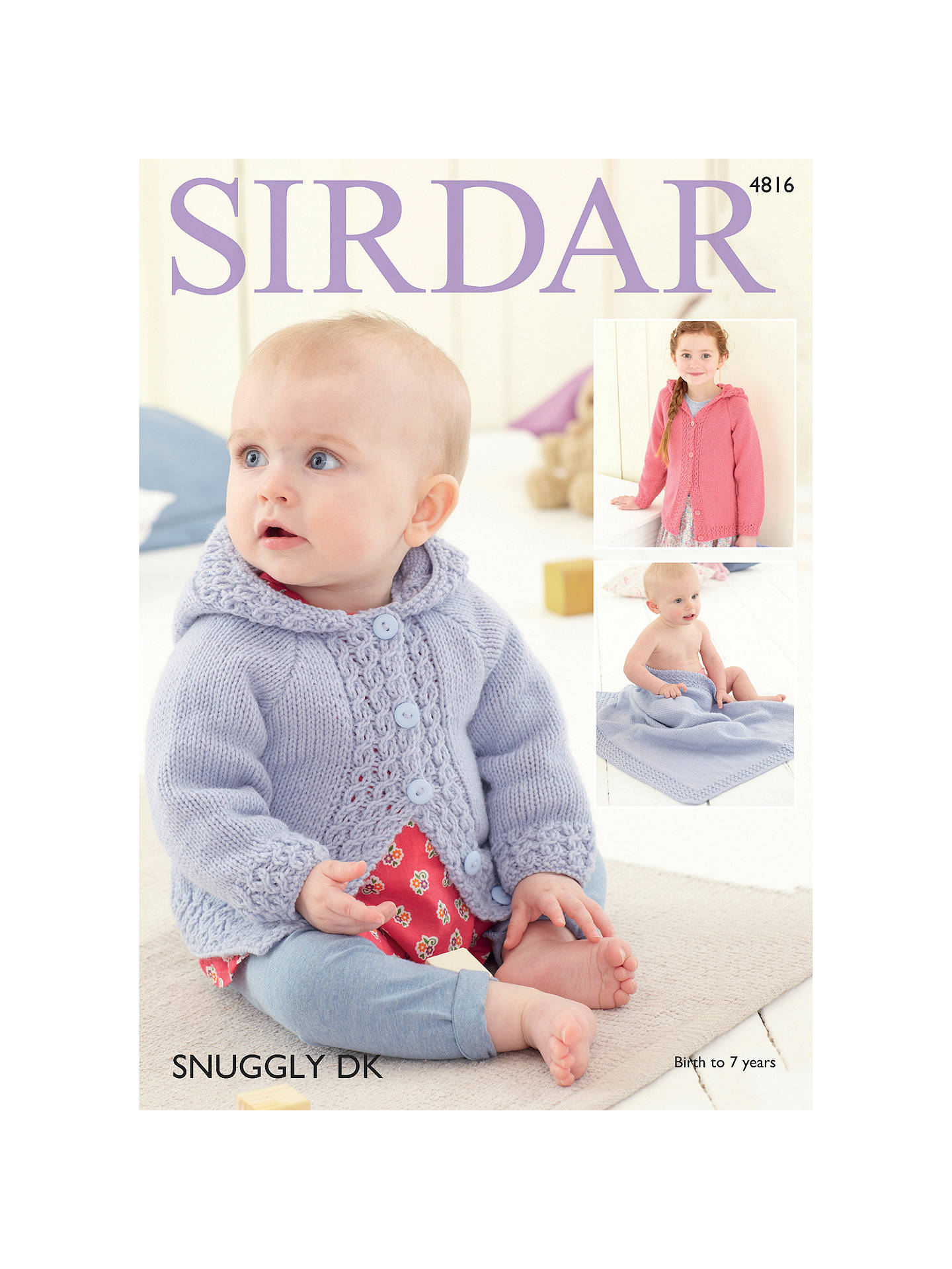 Baby Girl Blanket Knitting Patterns Ba Girls And Girls Hooded Jacket Blanket Knitting Pattern Sirdar 4816