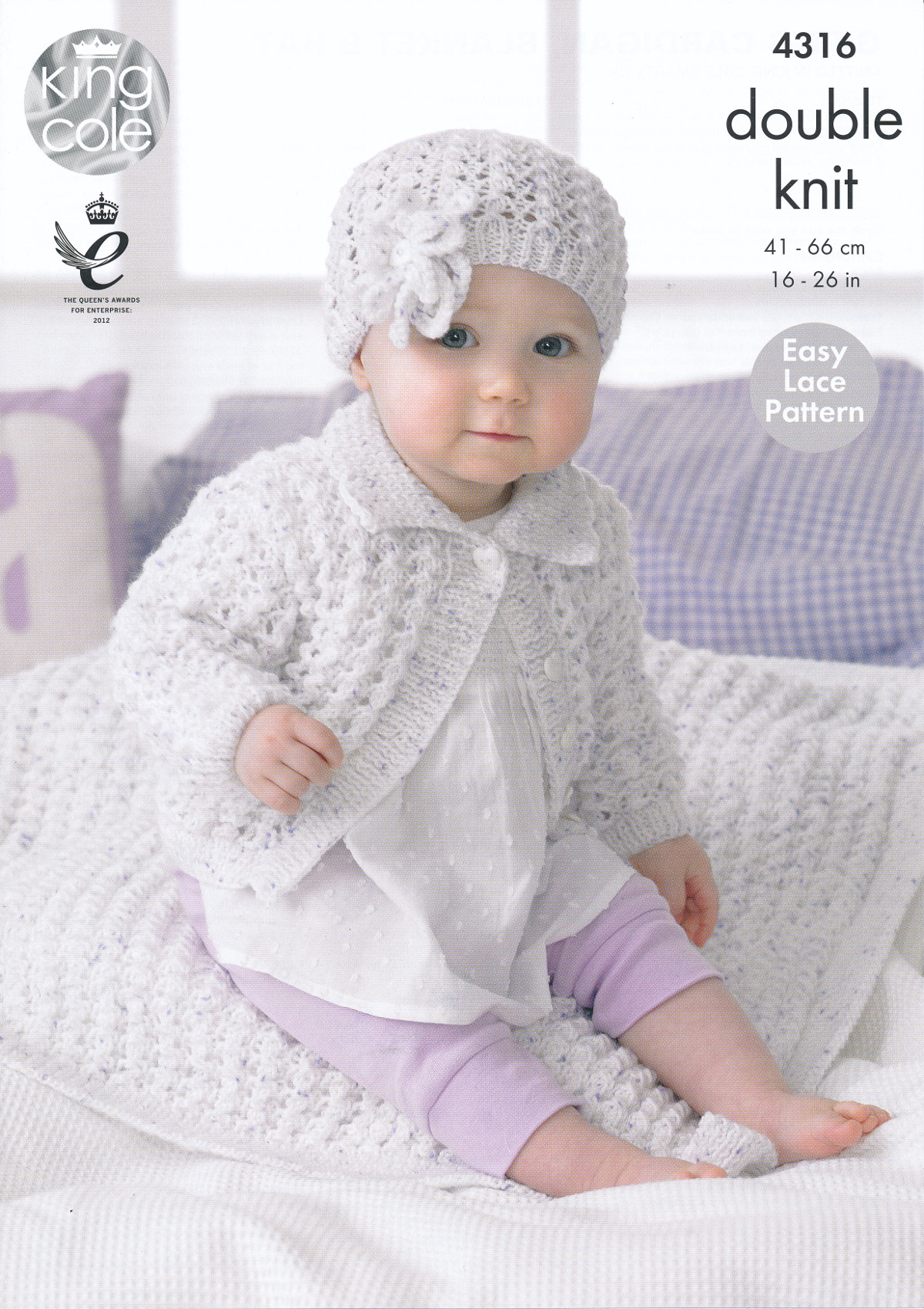 Baby Girl Blanket Knitting Patterns Details About Smarty Dk Knitting Pattern King Cole Ba Lace Cardigan Blanket Flower Hat 4316