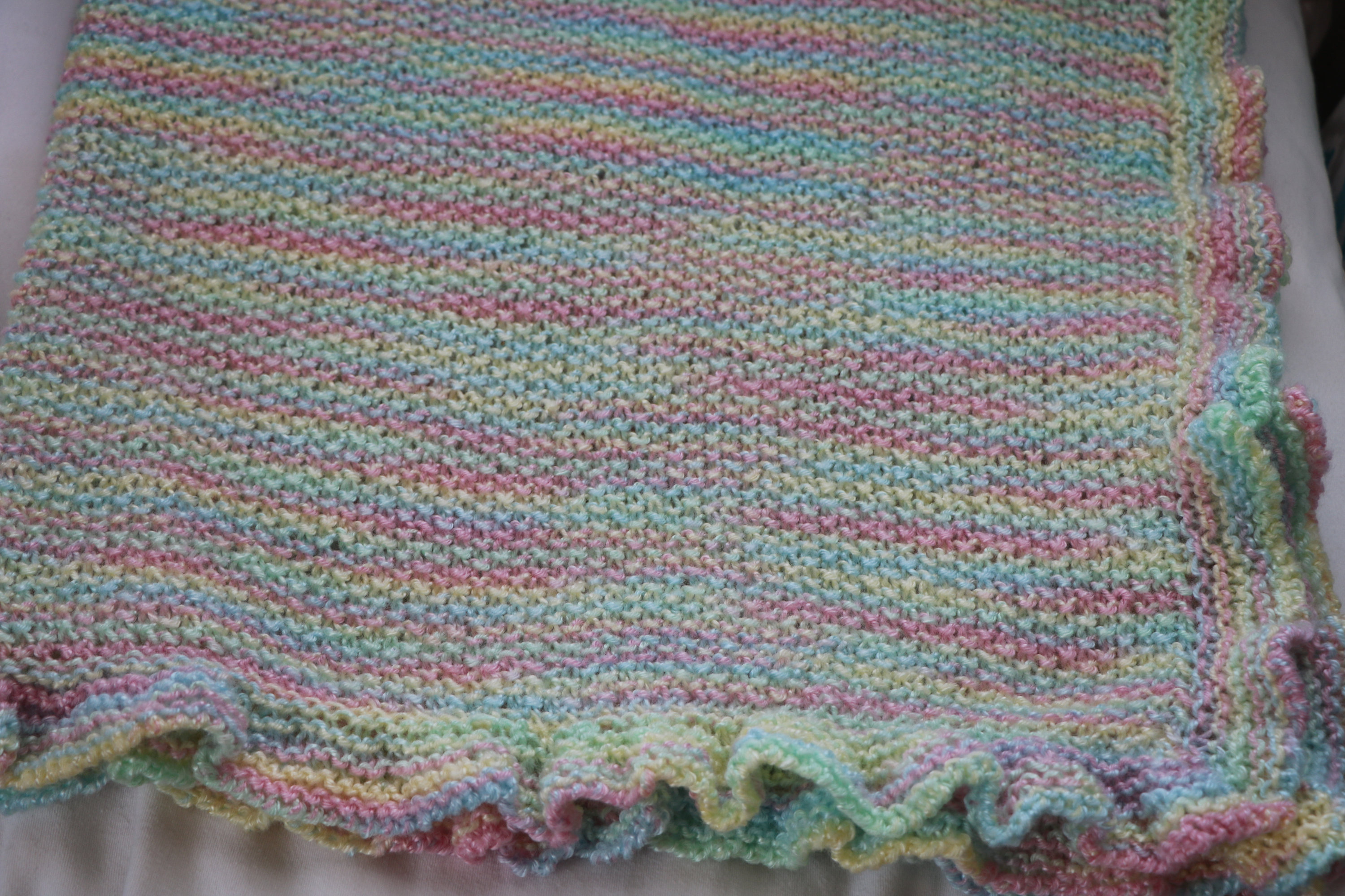 Baby Girl Blanket Knitting Patterns Hand Knitted Ba Blanket With Ruffle Ba Girl Blanket Afghaninfantnewborn Bedcarriage Blanket Hand Knitted Ba Blanket