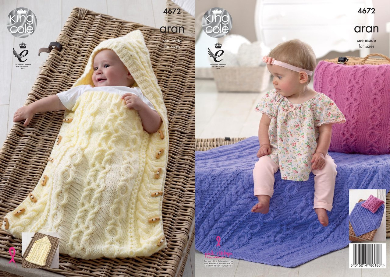 Baby Girl Blanket Knitting Patterns King Cole 4672 Knitting Pattern Ba Sleeping Bag Cushion Blanket In King Cole Comfort Aran
