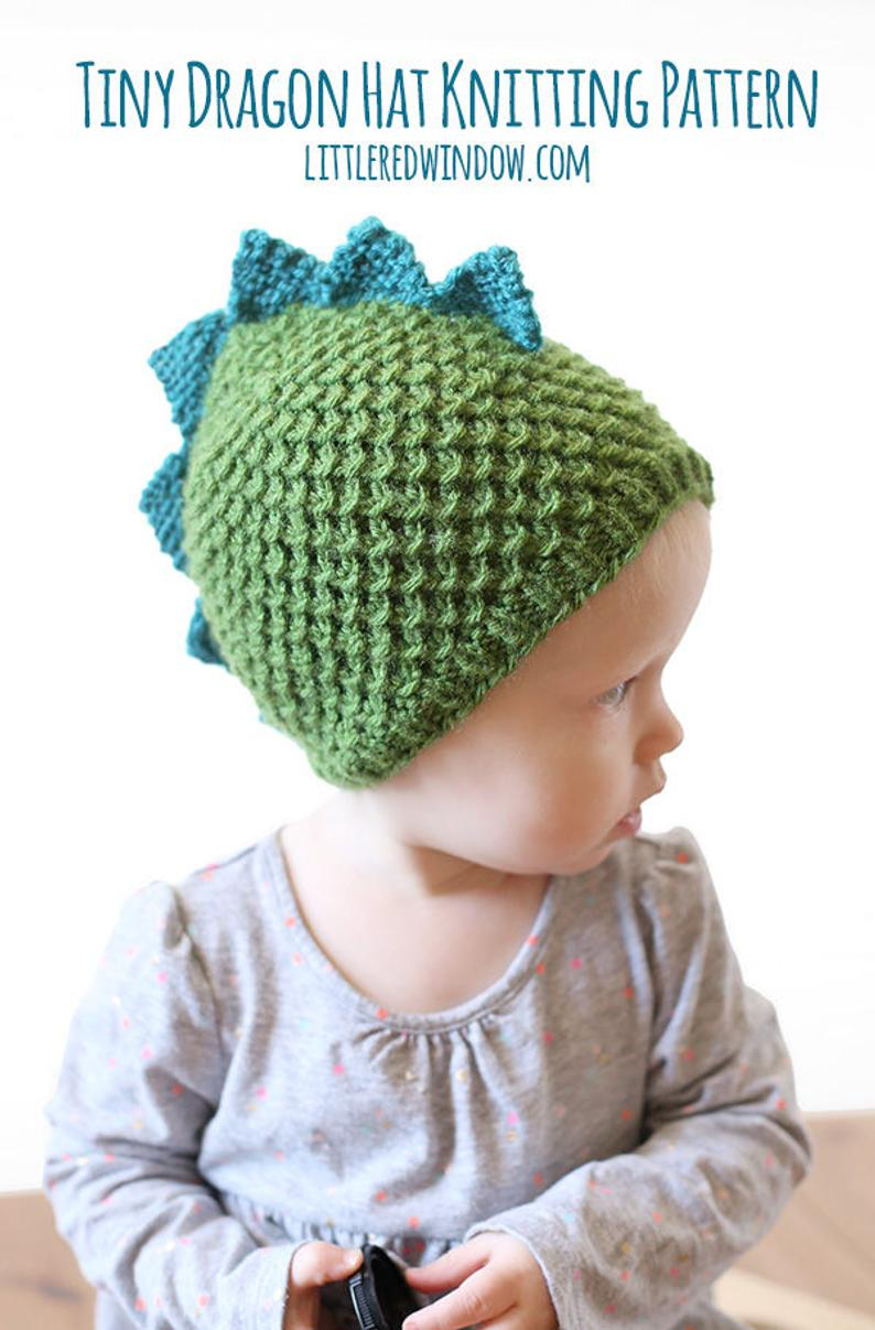 Baby Hat Patterns To Knit Dragon Hat Pattern Knitting Pattern For Babies And Toddlers Dinosaur Hat Pattern Dinosaur Ba Hat Knit Dragon Hatba Dinosaur Outfit