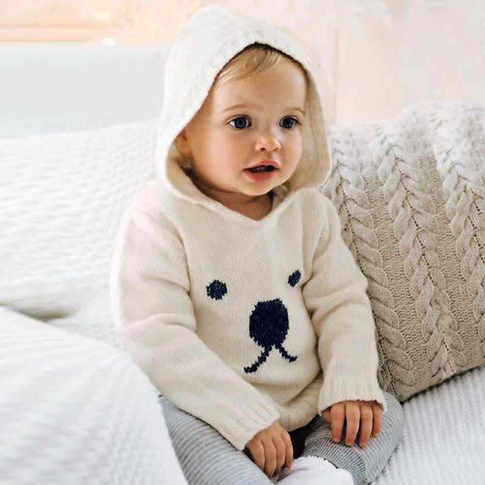 Baby Hoodie Knitting Pattern Free Autumn Cute Animals Pattern Sweater For Ba Newborn Infant Ba Boys Girls Cartoon Bear Knitted Hooded Tops Sweater Outfits