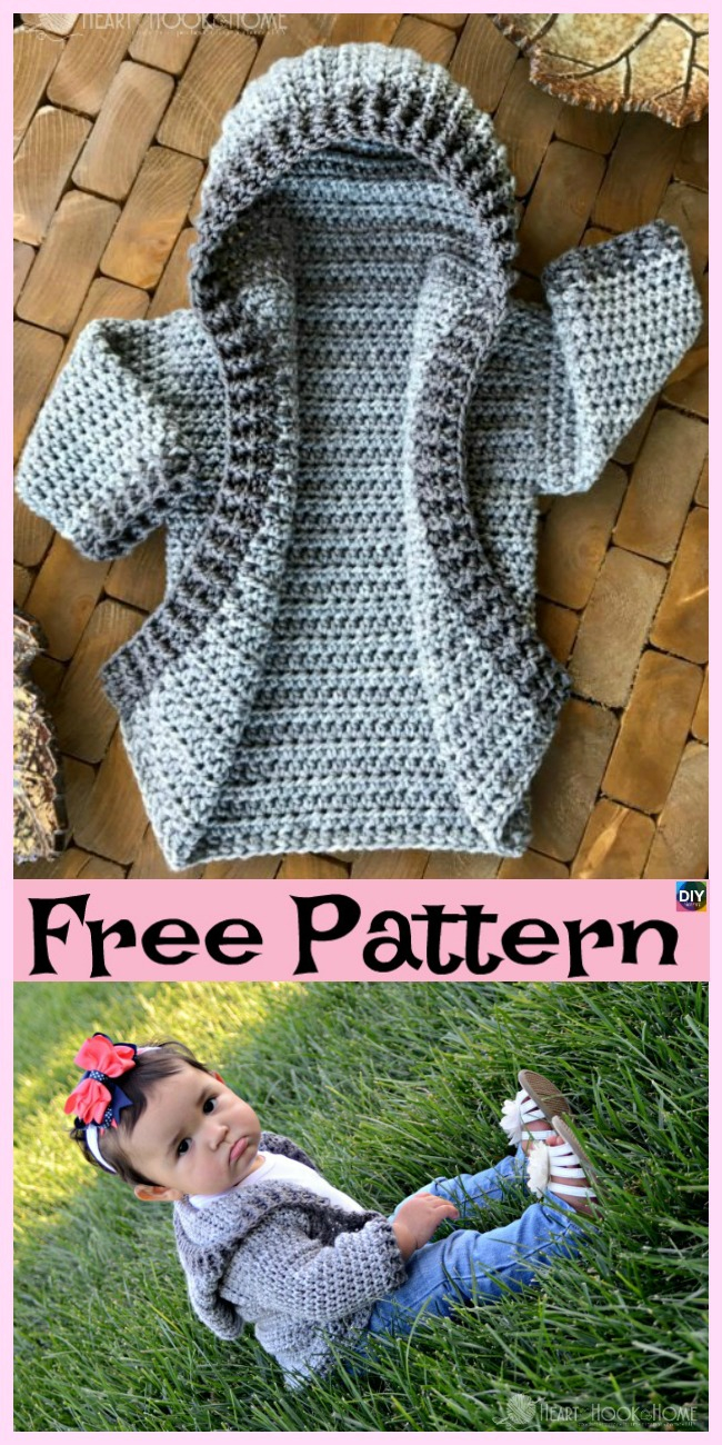Baby Hoodie Knitting Pattern Free Crochet Ba Hoodie Free Pattern Diy 4 Ever