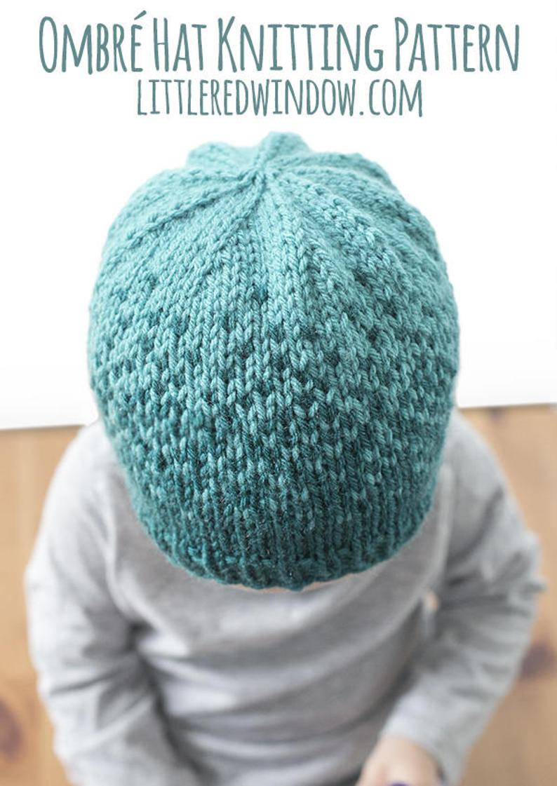 Baby Knitted Hat Pattern Ba Ombre Hat Knitting Pattern Fair Isle Pattern Ombre Knit Hat Ombre Hat Pattern Ombre Knitted Hat Gradient Yarnknit Pattern Ba