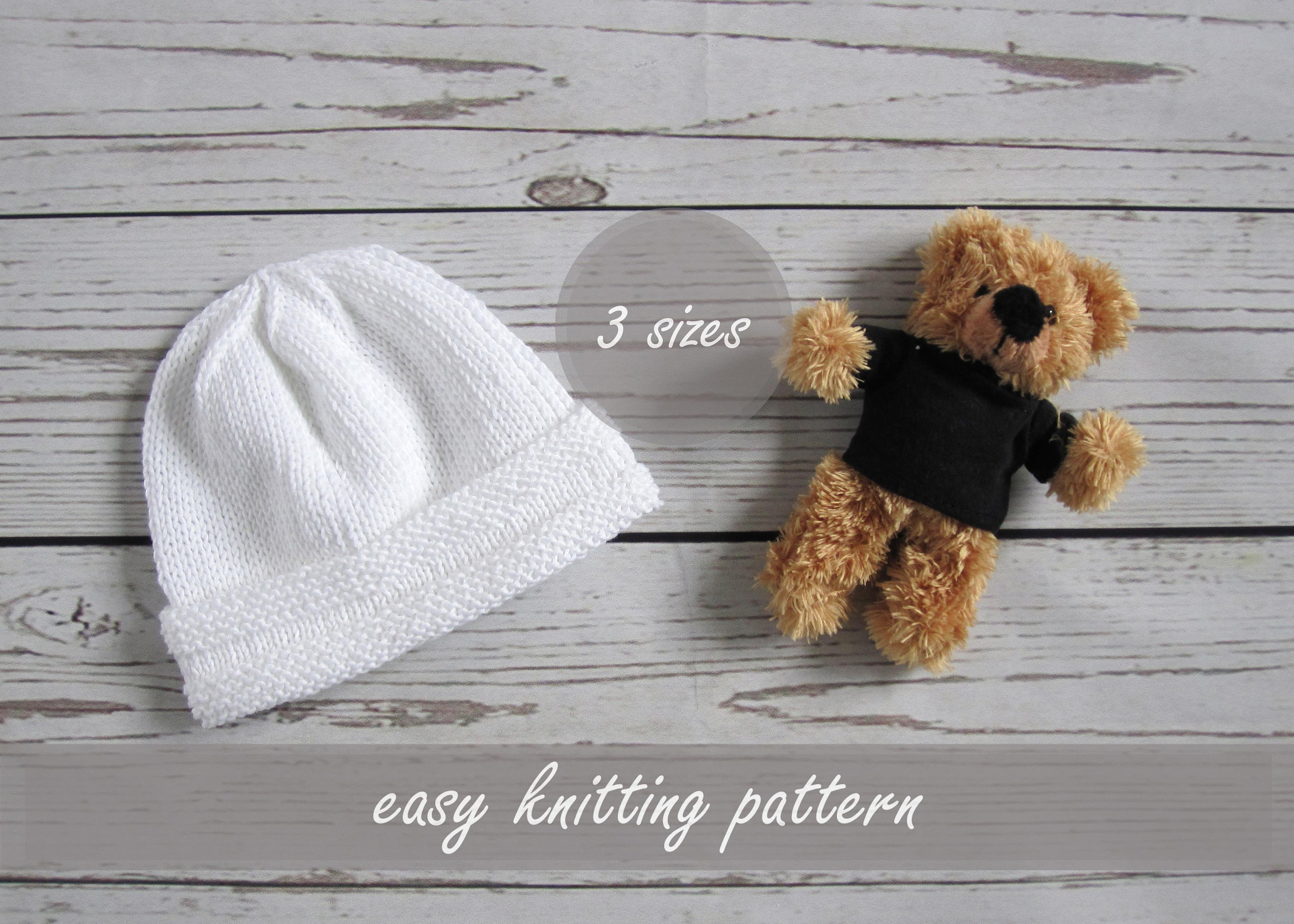 Baby Knitted Hat Pattern Knit Ba Hat Easy Knitting Pattern Pdf Ba Beanie Pattern Digital Download Knit Beanie Toddler Hat Pattern Newborn Hat Ba Knit Pattern