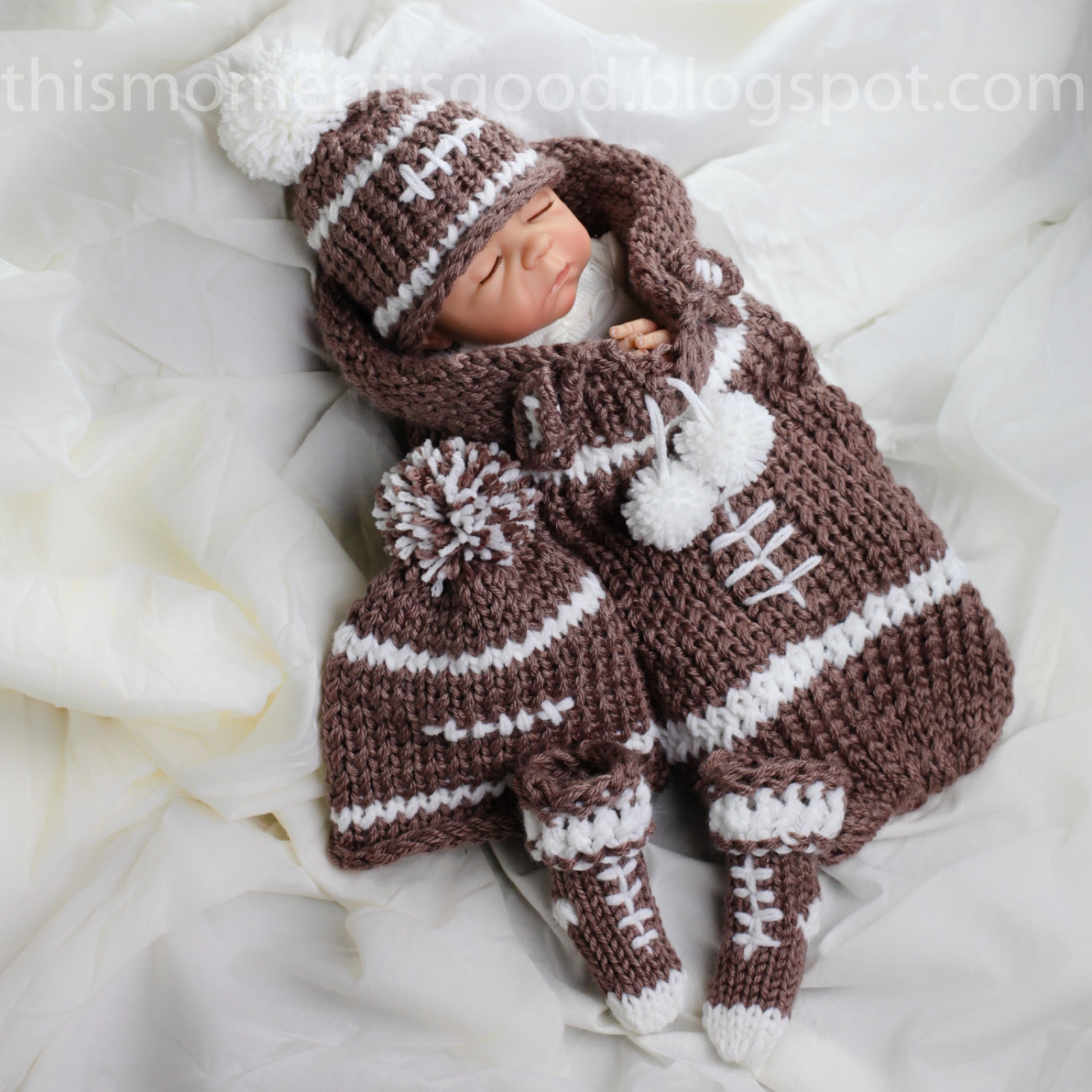 Baby Knitted Hat Pattern Loom Knit Newborn Cocoon Pattern Loom Knit Hat Pattern Loom Knit Booties Pattern Football Themed Cocoon Hat Booties Pattern Pdf Download
