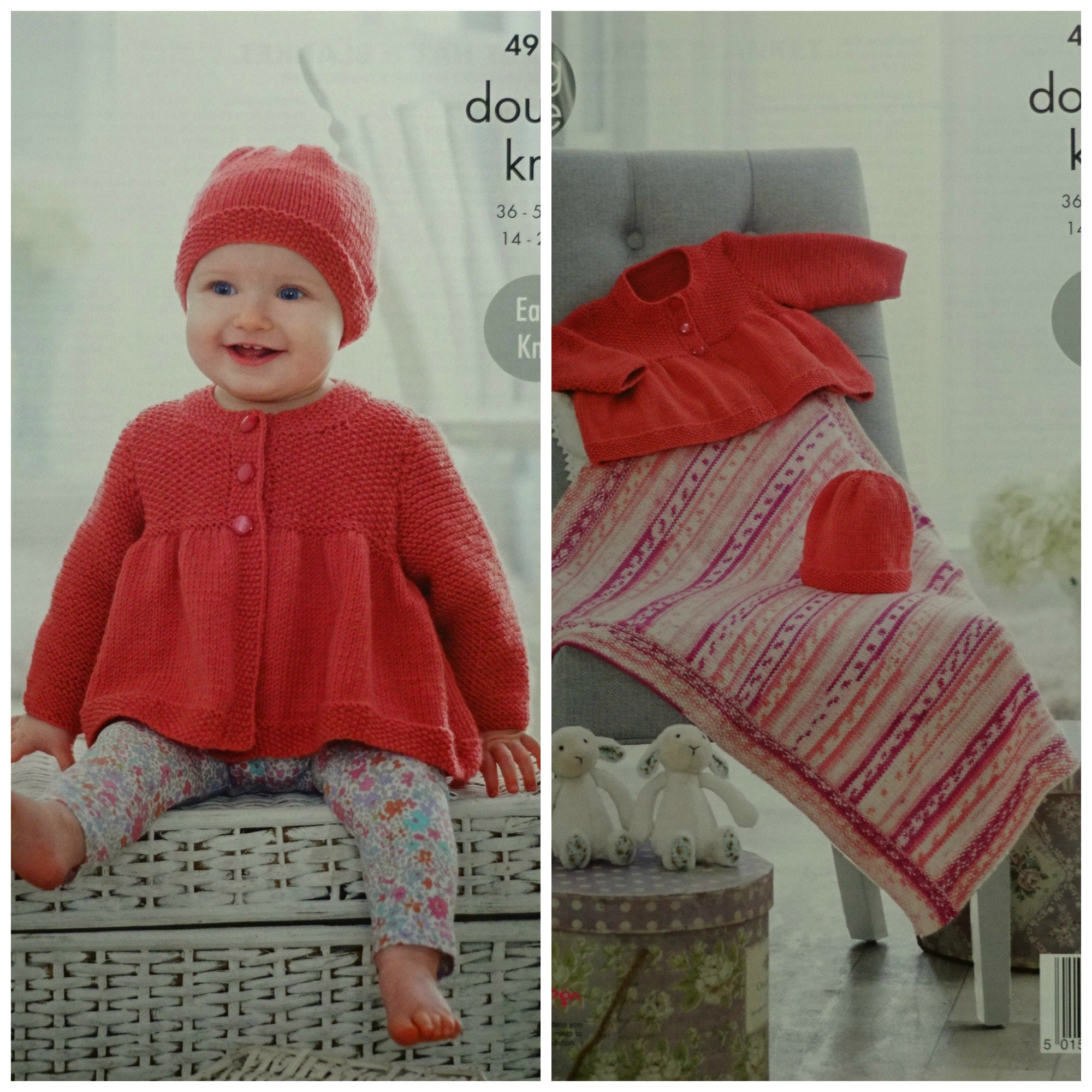 Baby Knitting Patterns Easy Ba Knitting Pattern K4912 Bas Easy Knit Smock Coat Hat And