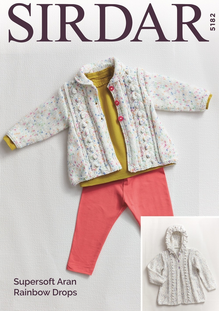 Baby Knitting Patterns Easy Matinee Coats Sirdar Supersoft Aran Rainbow Drops Digital Ba