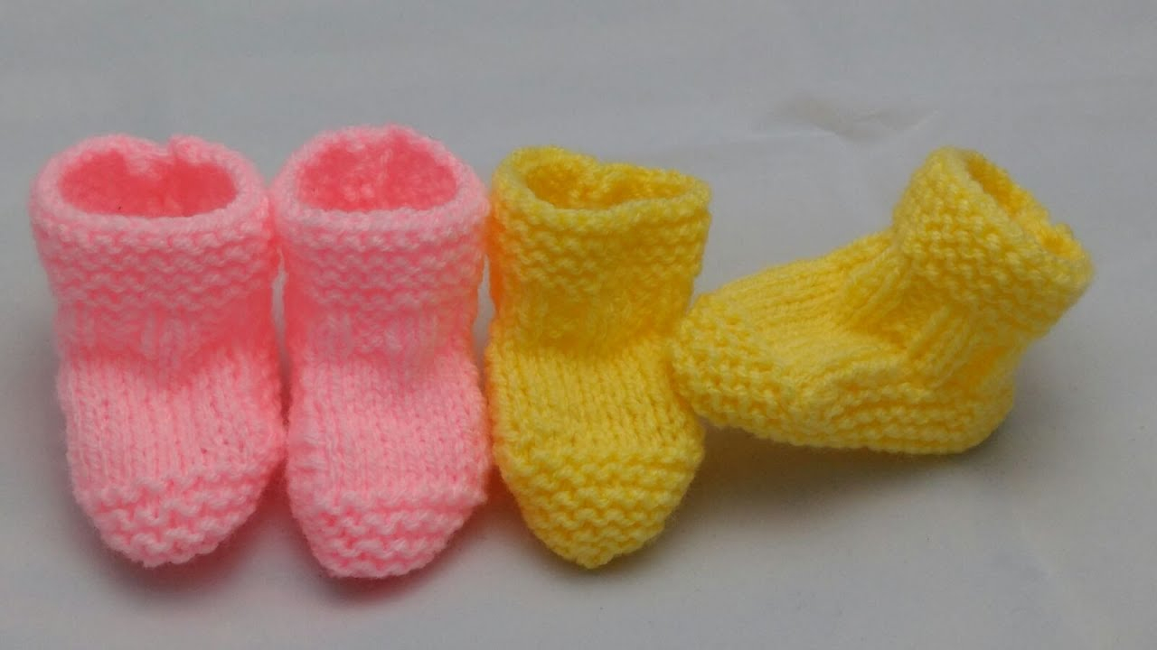 Baby Socks Knitting Patterns 0 3 Month Booties Beginners Knitted Version 2