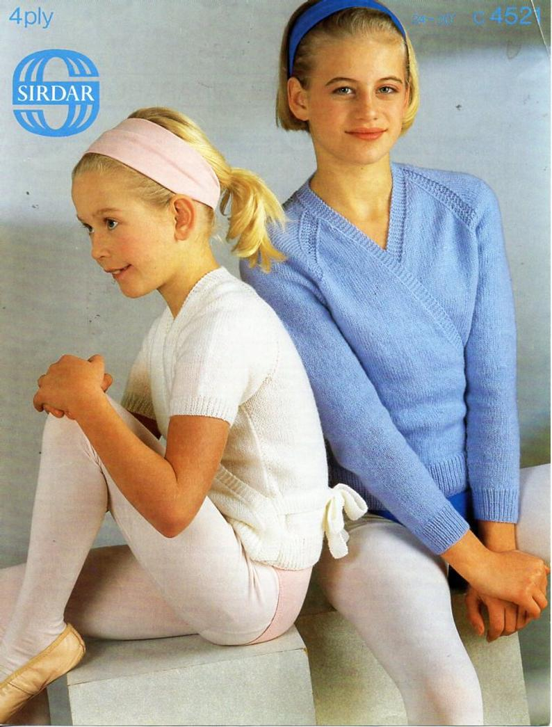 Ballet Cardigan Knitting Pattern Girls 4ply Ballet Cardigans Knitting Pattern Pdf Ballet Tops Wraparound Cardigan Cross Over 24 30 Inch 4ply Fingering Instant Download