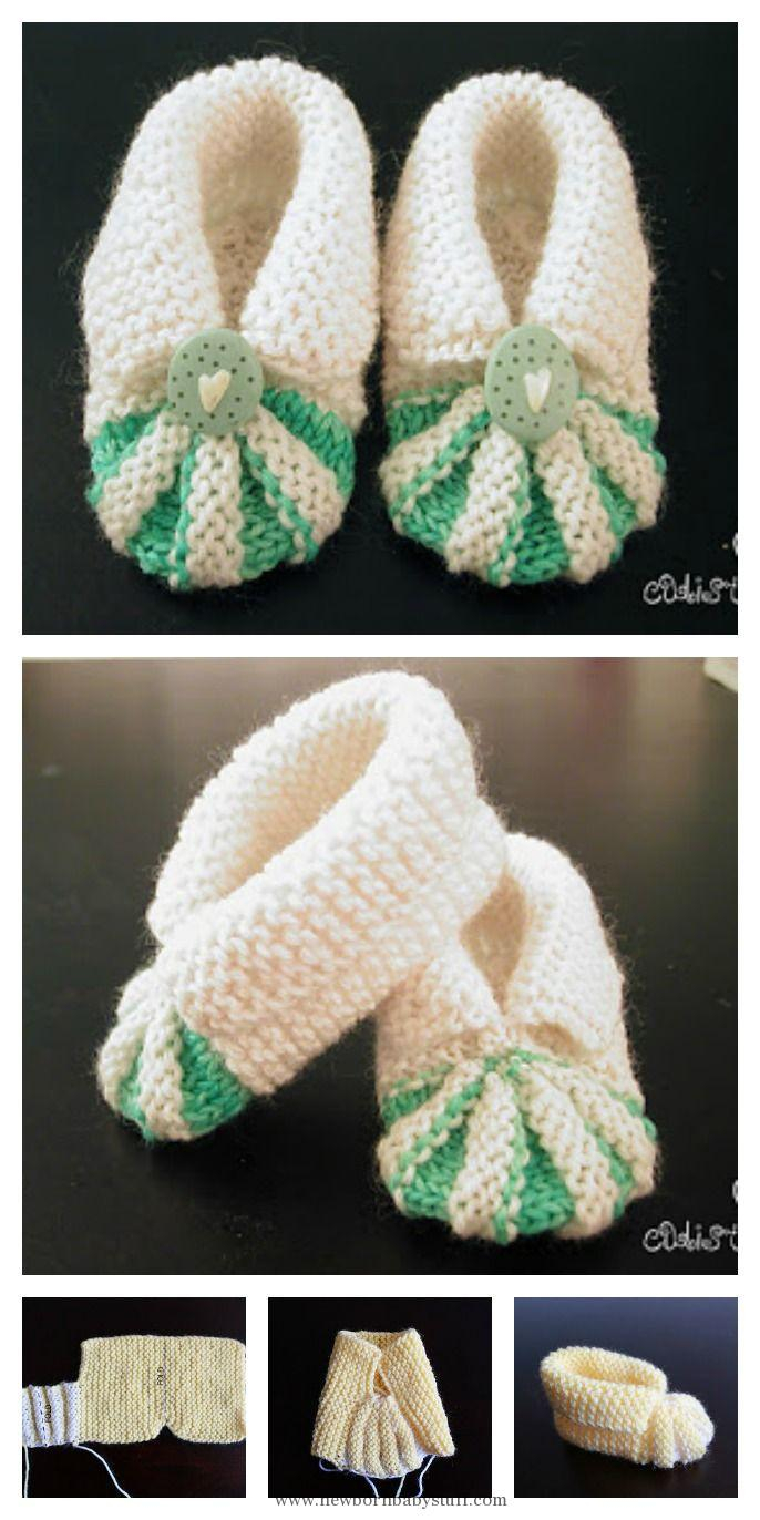 Basic Baby Booties Knitting Pattern Ba Knitting Patterns Knit Simple And Cute Ba Booties Free Pattern