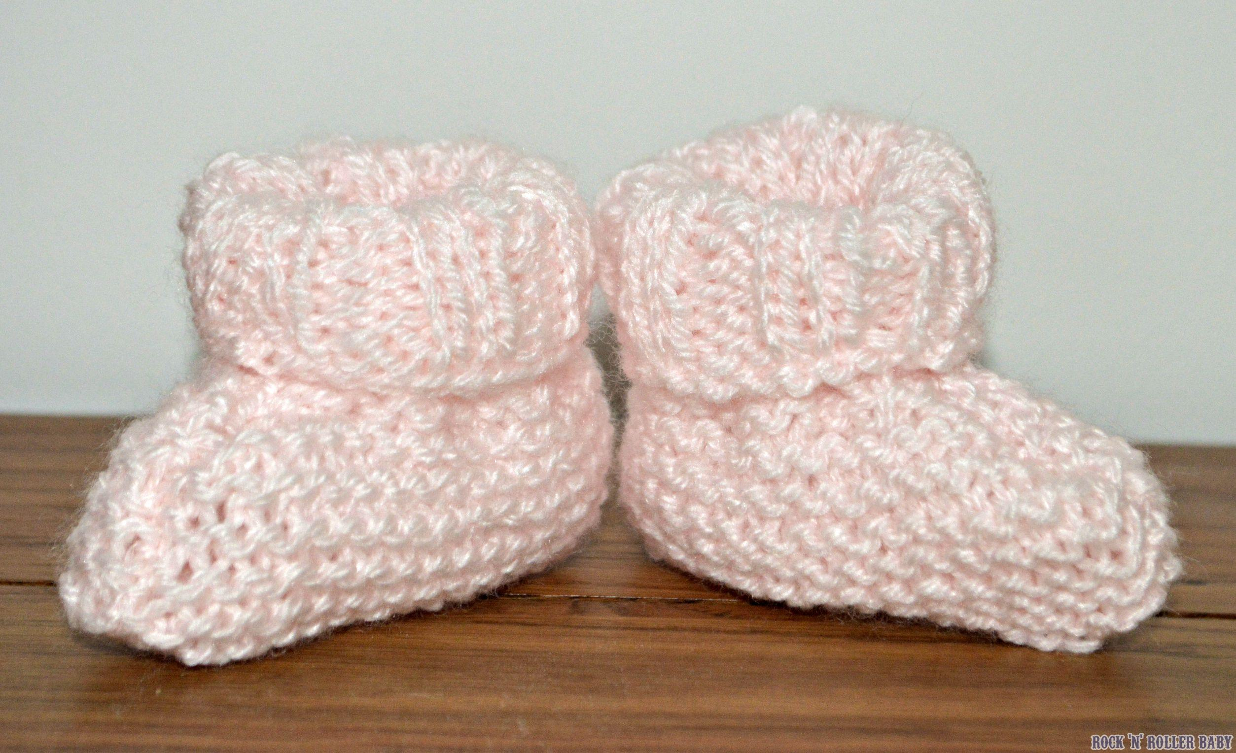 Basic Baby Booties Knitting Pattern Very Easy How To Knit Ba Booties Rocknrollerba