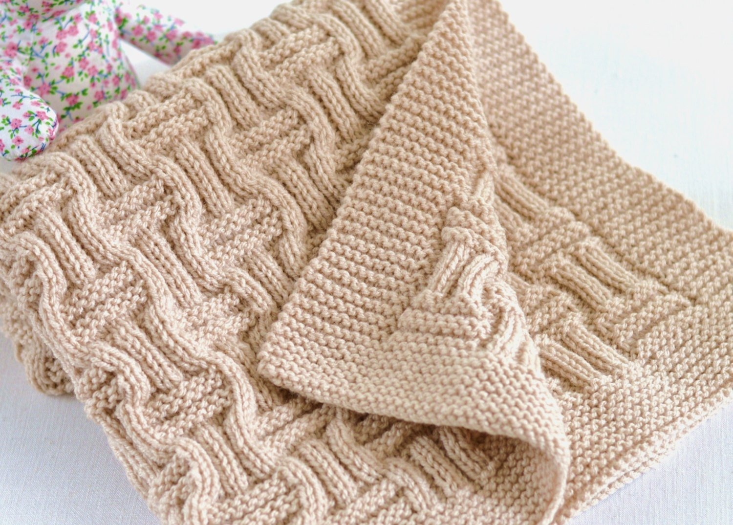 Basket Weave Knit Pattern Knitting Pattern Ba Blanket Reversible Basket Weave Knitted