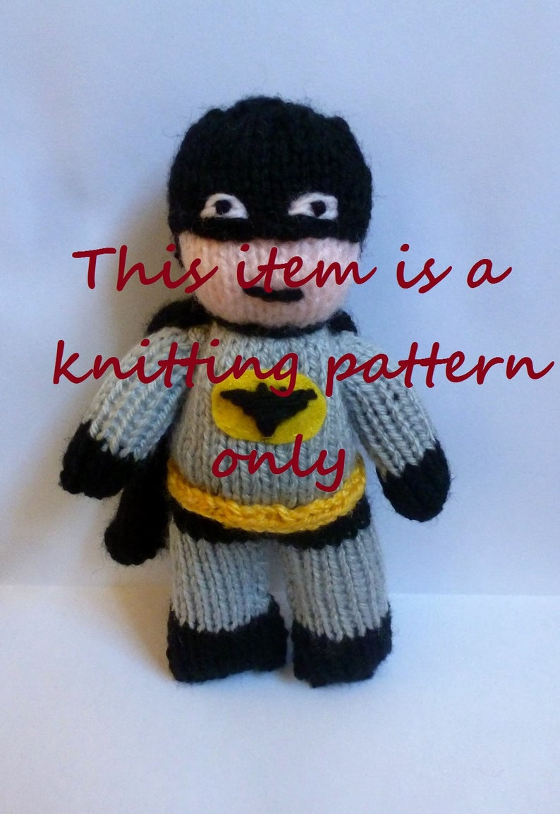 Batman Doll Knitting Pattern Pdf Knitting Pattern Batman