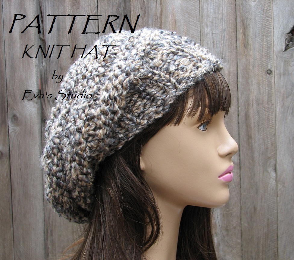 Beret Knitting Pattern Easy Pattern Knit Hat Slouchy Hat Crochet Pattern Pdfeasy Great For Beginners Pattern No 89