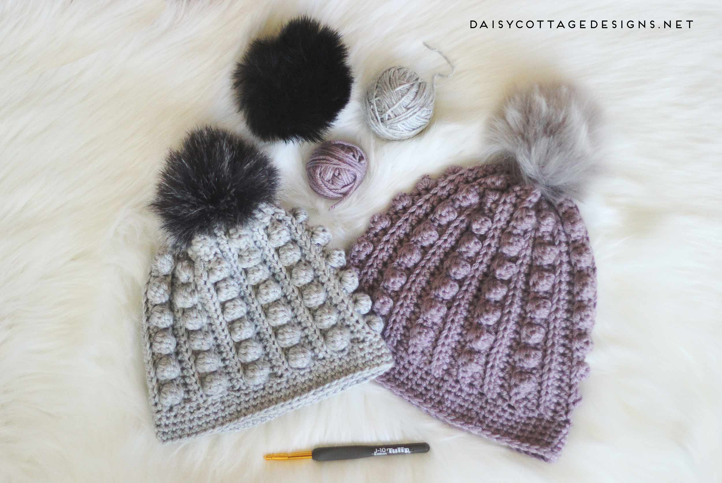 Bobble Hat Knitting Pattern Free Bobble Beanie Crochet Pattern Daisy Cottage Designs