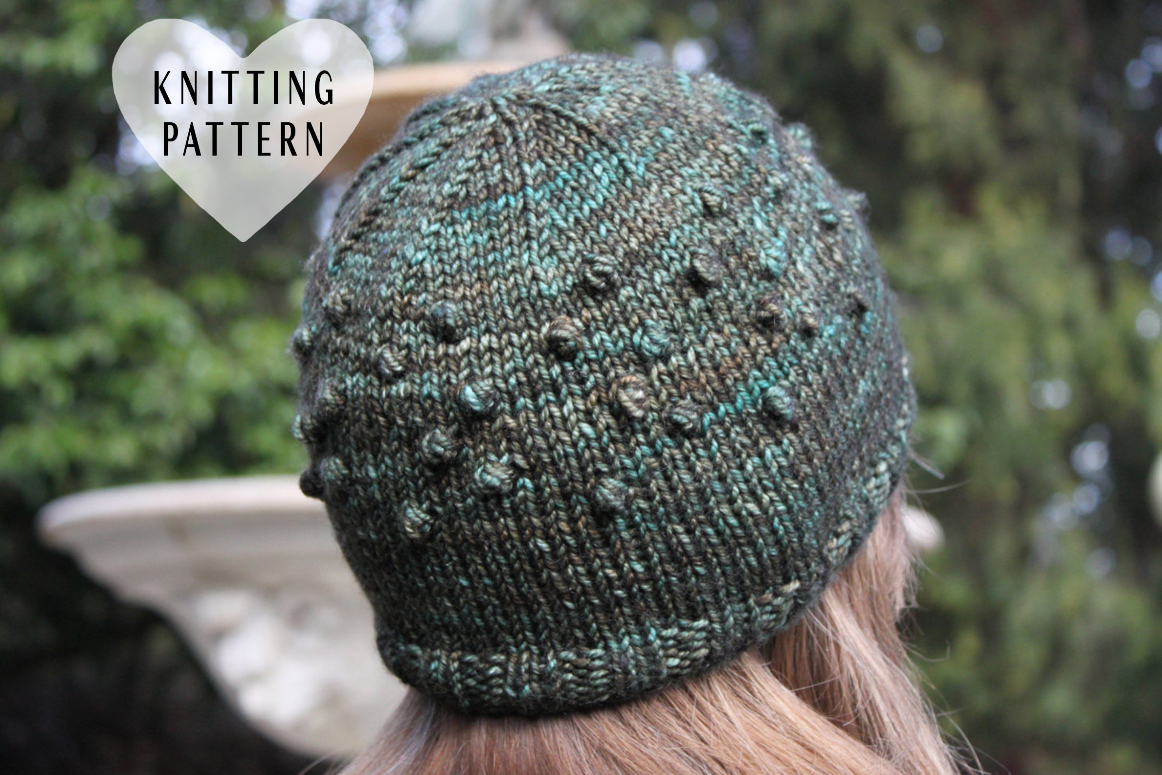 Bobble Hat Knitting Pattern Knitting Pattern Bobble Hat Knit Knitted Adult Size Green Hat Beanie Fleece Lined Madelinetosh