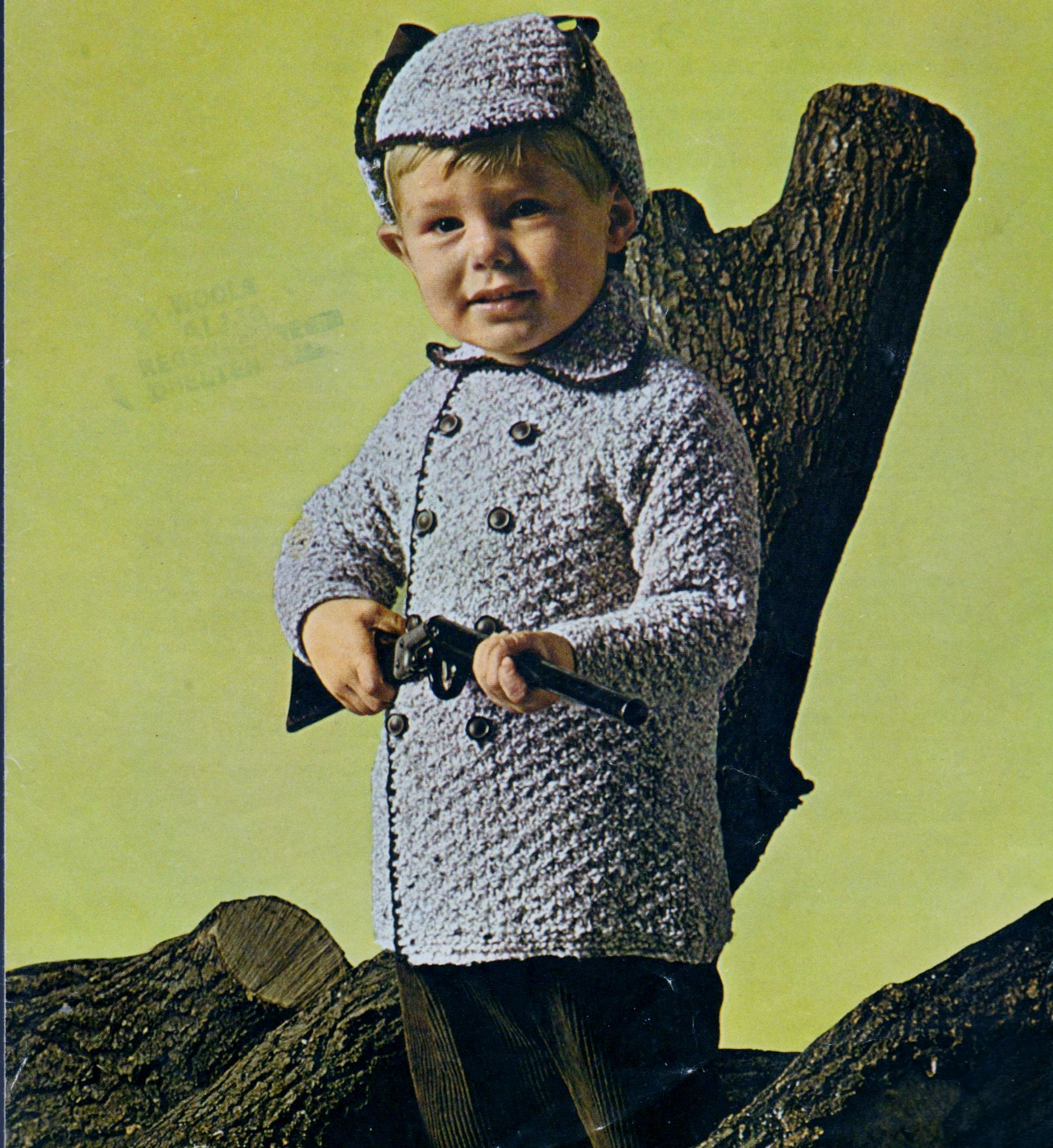 Boy Knitting Patterns Original Boys Vintage Knitting Pattern Coat Deerstalker Hat 22 24